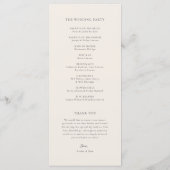 Burgunderrote Art Nouveau Hochzeit Programm (Rückseite)