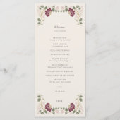 Burgunderrote Art Nouveau Hochzeit Programm (Vorderseite)