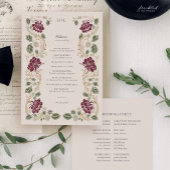 Burgunderrote Art Nouveau Hochzeit Programm