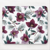 Burgunderrote Blumen Mousepad (Vorne)