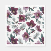 Burgunderrote Blumen Serviette (Vorderseite)