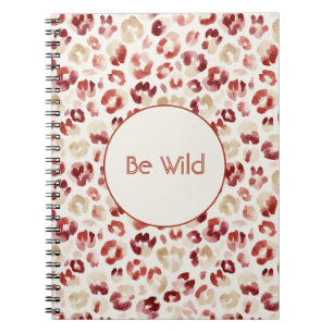 Burgunderrote Creme Leoparden Be Wild Notizblock
