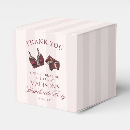 Burgunderrote Desserts für den Junggesellinnenabsc Geschenkschachtel (Vorderseite)
