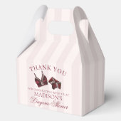 Burgunderrote Dessous-Dusche Junggesellinnenabschi Geschenkschachtel (Rückseite)