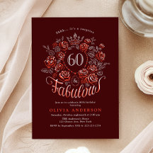 Burgunderrote elegante Blumen zum 80. & Fabelhafte