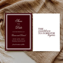 Burgunderrote elegante formelle Hochzeit im minima