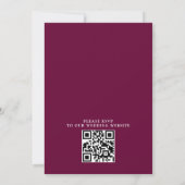 Burgunderrote florale chic Budget QR-Code-Hochzeit Einladung (Rückseite)