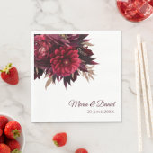 Burgunderrote Florale Hochzeit Serviette (Beispiel)