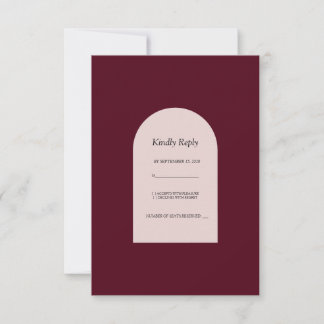 Burgunderrote gebogene Blumen-Hochzeits-RSVP-Antwo RSVP Karte
