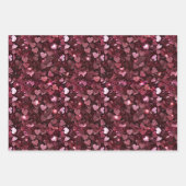 Burgunderrote Küsse Lippen Herzen Brautparty Liebe Geschenkpapier Set (Vorderseite 3)