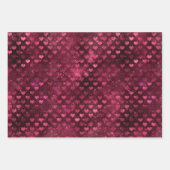 Burgunderrote Küsse Lippen Herzen Brautparty Liebe Geschenkpapier Set (Vorderseite 2)