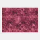 Burgunderrote Küsse Lippen Herzen Brautparty Liebe Geschenkpapier Set (Vorderseite)