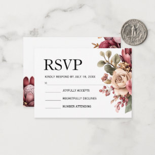 Burgunderrote Protea-Floral Hochzeits-Einladung Mitteilungskarte