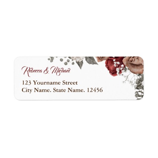 Burgunderrote Rosen Florale Hochzeit (Vorne)