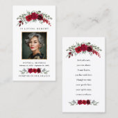 Burgunderrote Rosen-Trauerkarte Visitenkarte (Vorne/Hinten)