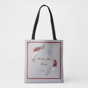 Burgunderrote und weiße Rosen - Umhängetasche für  Tasche