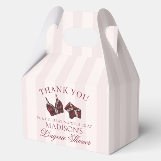 Burgunderrote Unterwäsche Dusche Junggesellinnenab Geschenkschachtel (Vorderseite)