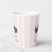 Burgunderrote Unterwäsche-Dusche Junggesellinnenab Pappbecher (Rechts)