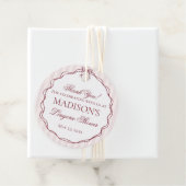 Burgunderrote Wäsche Dusche Junggesellinnenabschie Geschenkanhänger (Beispiel)