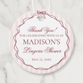 Burgunderrote Wäsche Dusche Junggesellinnenabschie Geschenkanhänger