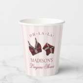 Burgunderrote Wäsche Dusche Junggesellinnenabschie Pappbecher (Rückseite)