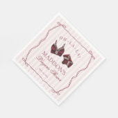 Burgunderrote Wäsche Dusche Junggesellinnenabschie Serviette (Ecke)