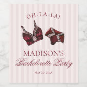 Burgunderrote Wäsche Junggesellinnenabschied Braut Weinetikett (Einzelnes Label)