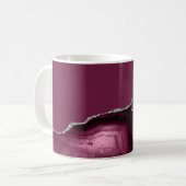 Burgunderroter Achat-Silber-Glitter Kaffeetasse (Vorderseite Links)