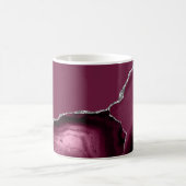 Burgunderroter Achat-Silber-Glitter Kaffeetasse (Mittel)
