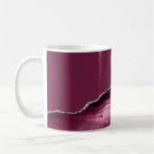 Burgunderroter Achat-Silber-Glitter Kaffeetasse (Links)