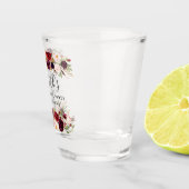 Burgunderwatercolor-BlumenJunggeselinnen-Abschied Schnapsglas (Rechts)