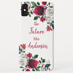 Burgunderwatercolor-Rose mit Blumen die zukünftige Case-Mate iPhone Hülle