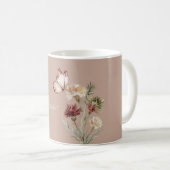 Burgunderweiße Schmetterlingsblumen Kaffeetasse (VorderseiteRechts)