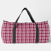 Burgunderweißes Karomuster groß Duffle Bag (Vorderseite)