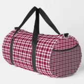 Burgunderweißes Karomuster groß Duffle Bag (Rechte Ecke)