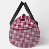 Burgunderweißes Karomuster groß Duffle Bag (Rechts)