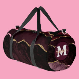 Burgundi Gold Glitzer Agate Large Duffel Bag Duffle Bag