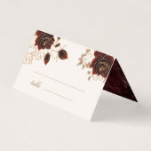 Burgundi Gold Rose Tischnummer Card (Vorderseite)