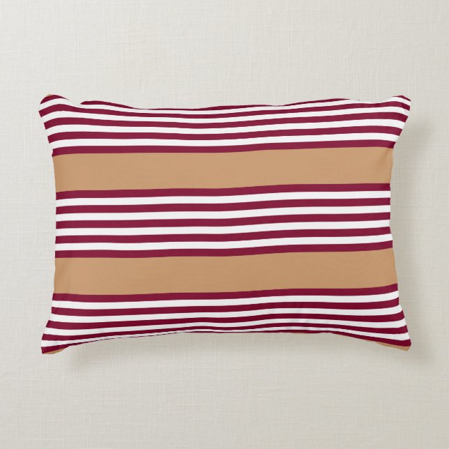 Burgundred five stripes pattern dekokissen (Vorderseite)