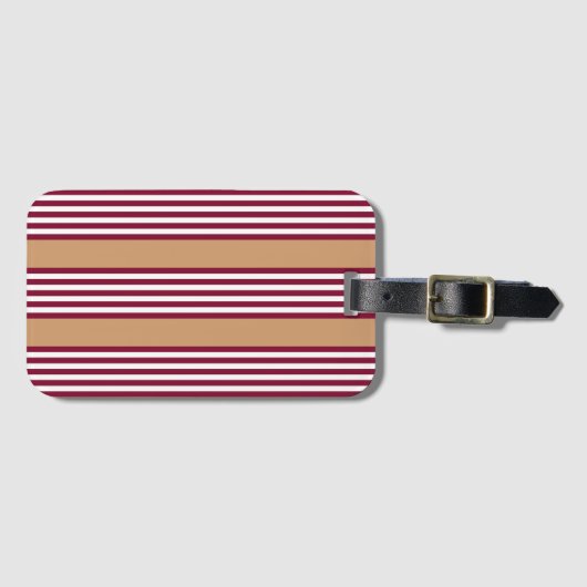 Burgundred five stripes pattern gepäckanhänger (Vorderseite (Horizontal))