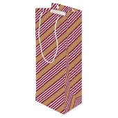 Burgundred five stripes pattern geschenktüte für weinflaschen (Rückseite Schrägansicht)
