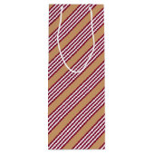 Burgundred five stripes pattern geschenktüte für weinflaschen (Rückseite)