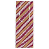 Burgundred five stripes pattern geschenktüte für weinflaschen (Vorderseite)