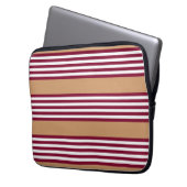 Burgundred five stripes pattern laptopschutzhülle (Vorderseite Links)
