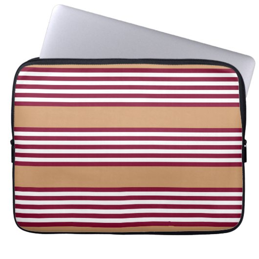 Burgundred five stripes pattern laptopschutzhülle (Vorderseite)