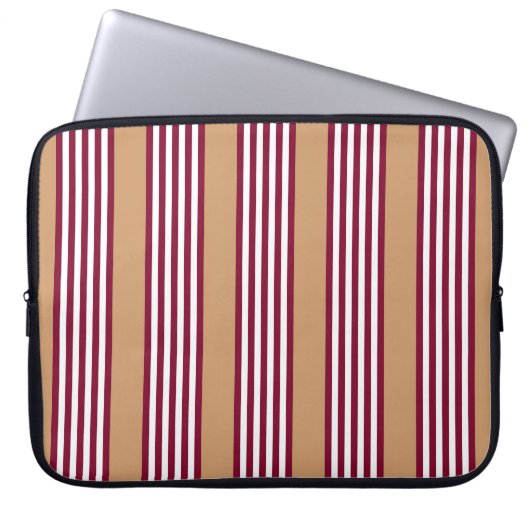 Burgundred five stripes pattern laptopschutzhülle (Vorderseite)