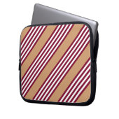 Burgundred five stripes pattern laptopschutzhülle (Vorderseite Links)
