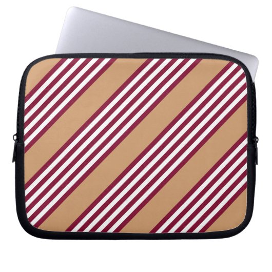 Burgundred five stripes pattern laptopschutzhülle (Vorderseite)