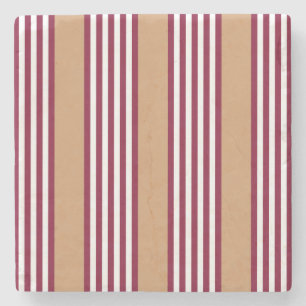Burgundred five stripes pattern steinuntersetzer
