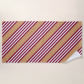 Burgundred five stripes pattern strandtuch (Vorderseite)